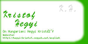 kristof hegyi business card